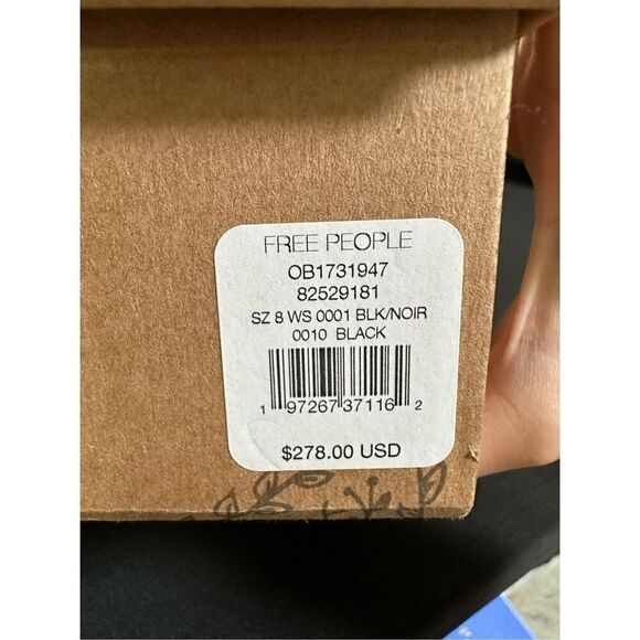 New Free People Myles Black Zip Front Platform Boots 8 - Picture 7 of 7